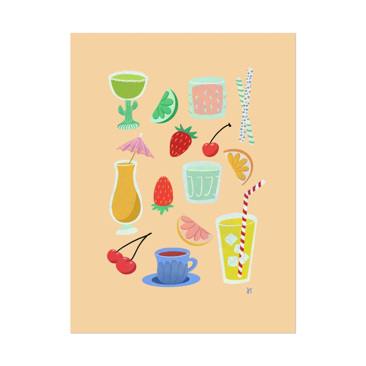 Fruity Sips Print