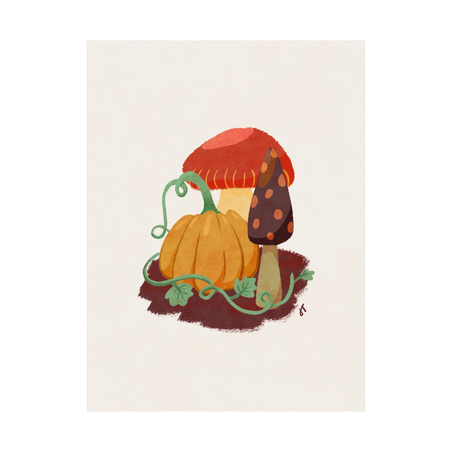Pumpkin and Mushroom Print