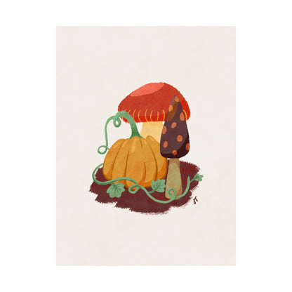 Pumpkin and Mushroom Print