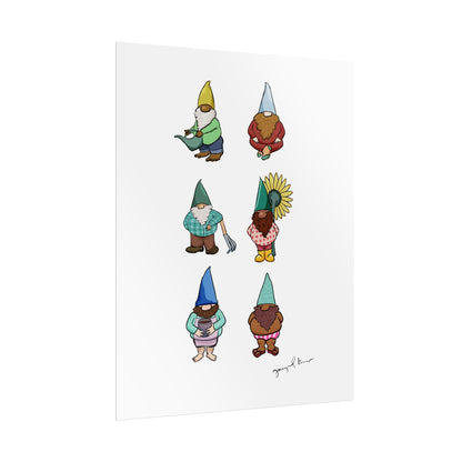 Gnome Collection with Colorful Beards Print