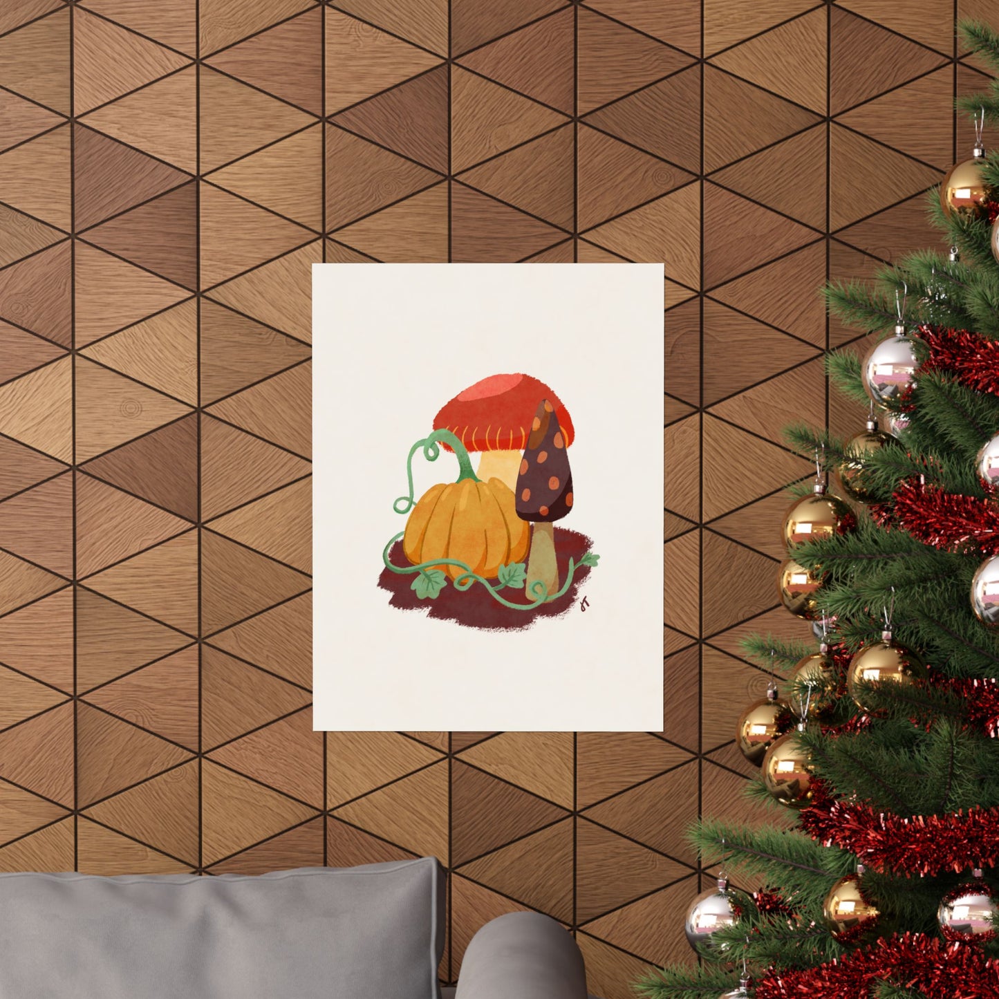 Pumpkin and Mushroom Print