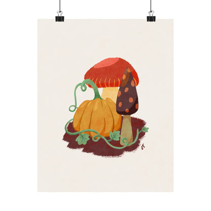 Pumpkin and Mushroom Print
