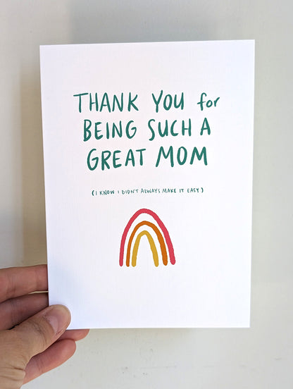 Great Mom Rainbow Greeting Card image 1