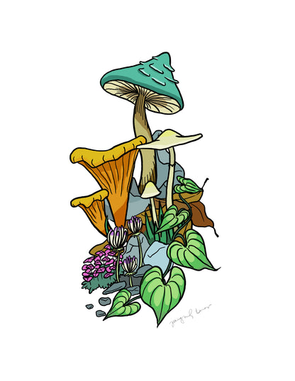 Lush Mushrooms Print image 0