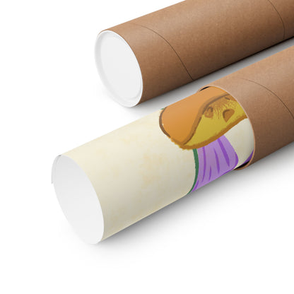 Mushrooms and Pink Flowers Print