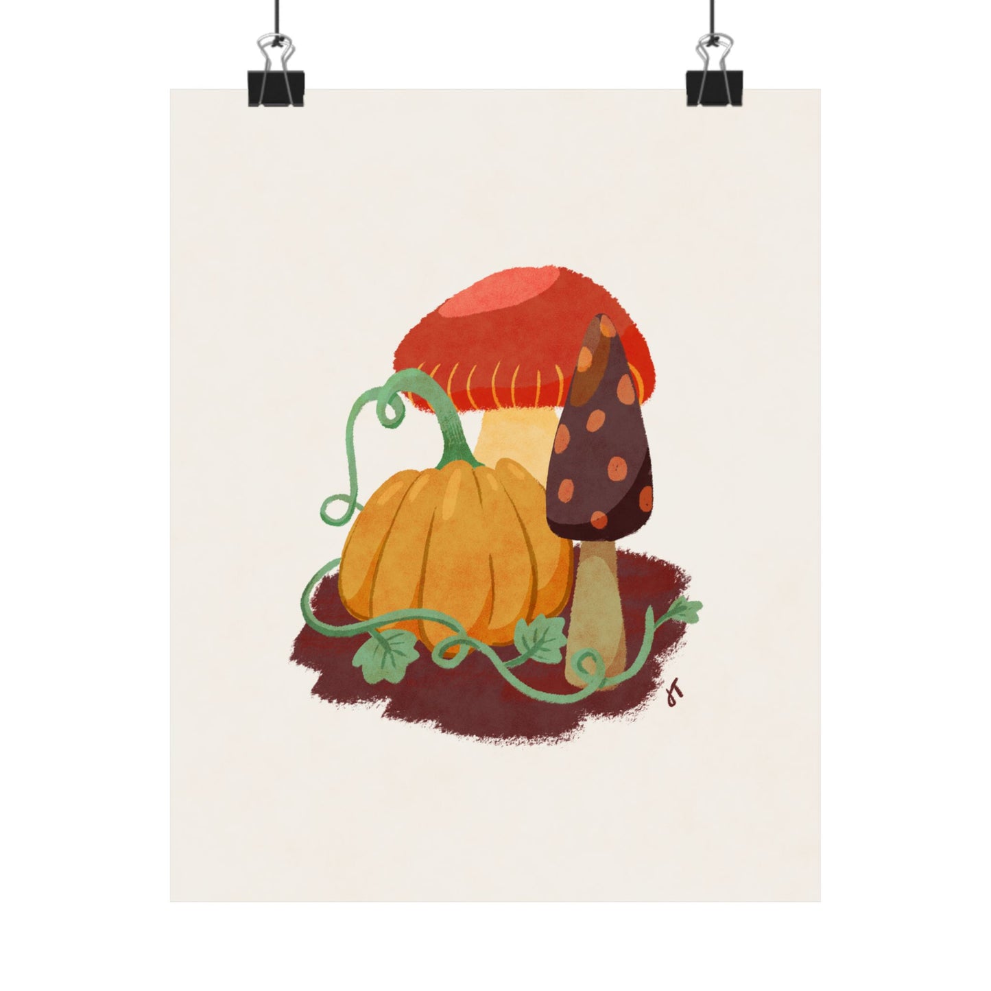 Pumpkin and Mushroom Print