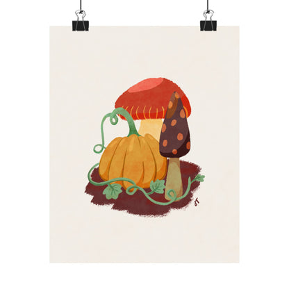 Pumpkin and Mushroom Print