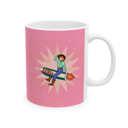 Cowgirl on a Rocket Ceramic Mug