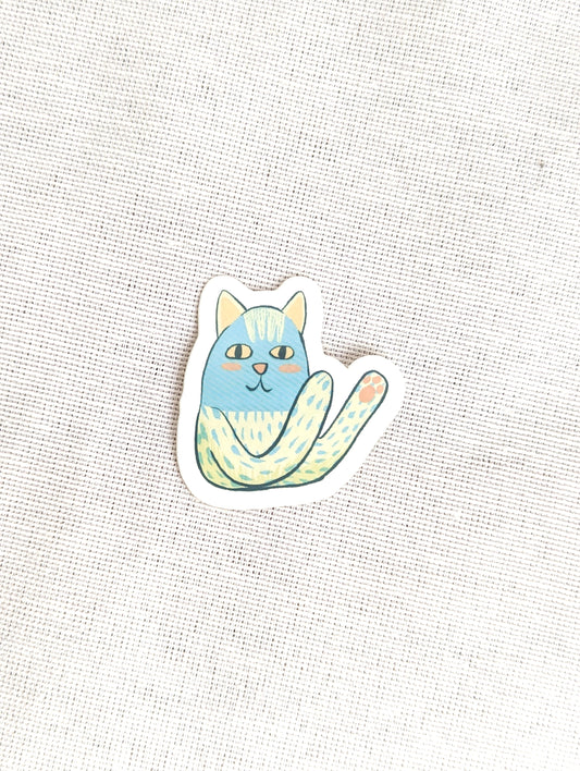 Paws Up Cat Sticker image 0