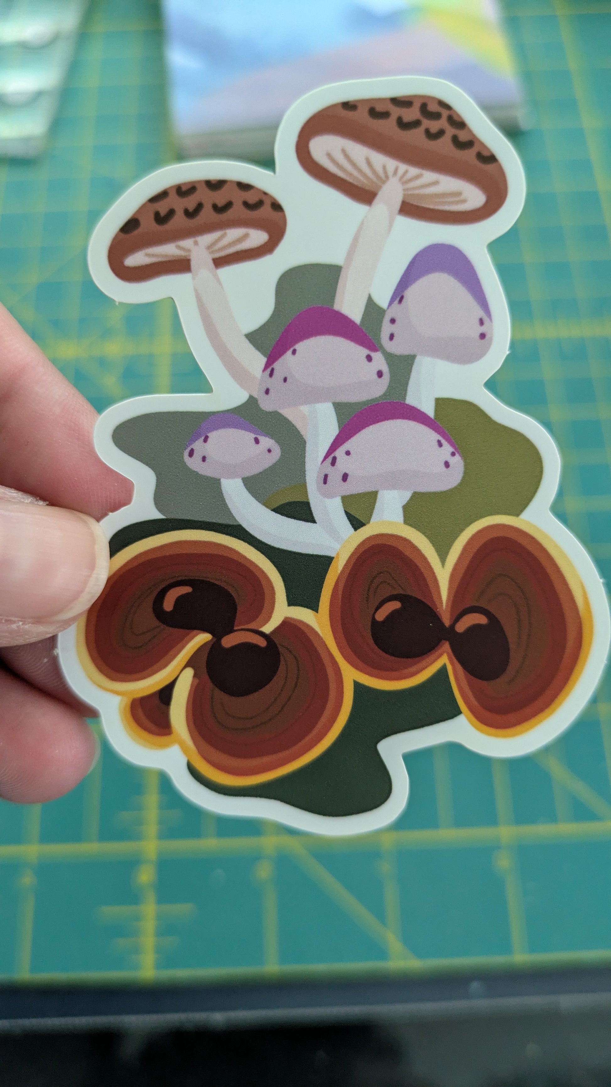 Glittery Magic Mushrooms Sticker image 0