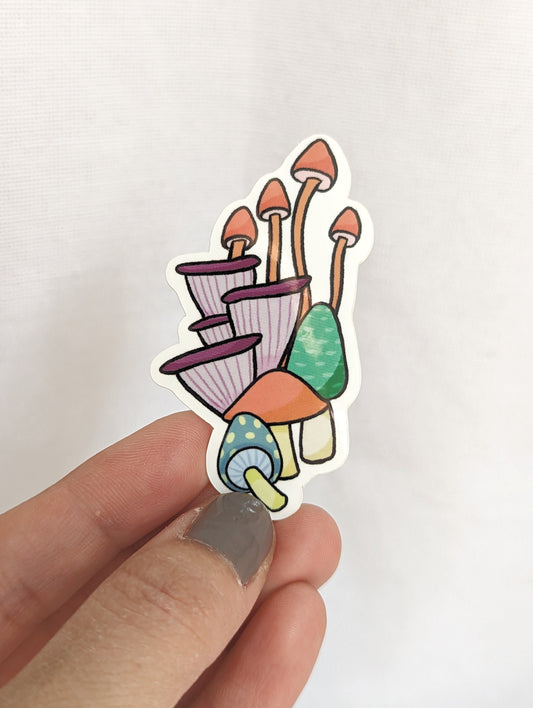 Mushroom Family Sticker image 0