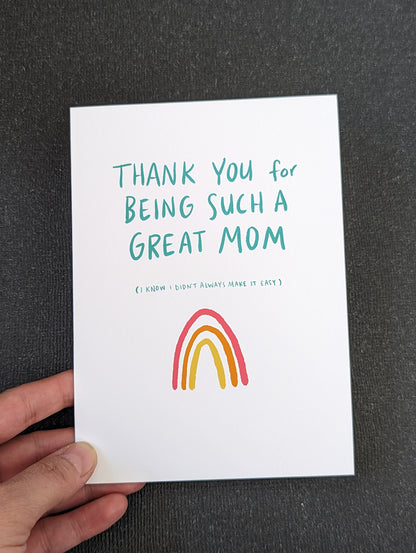 Great Mom Rainbow Greeting Card image 2