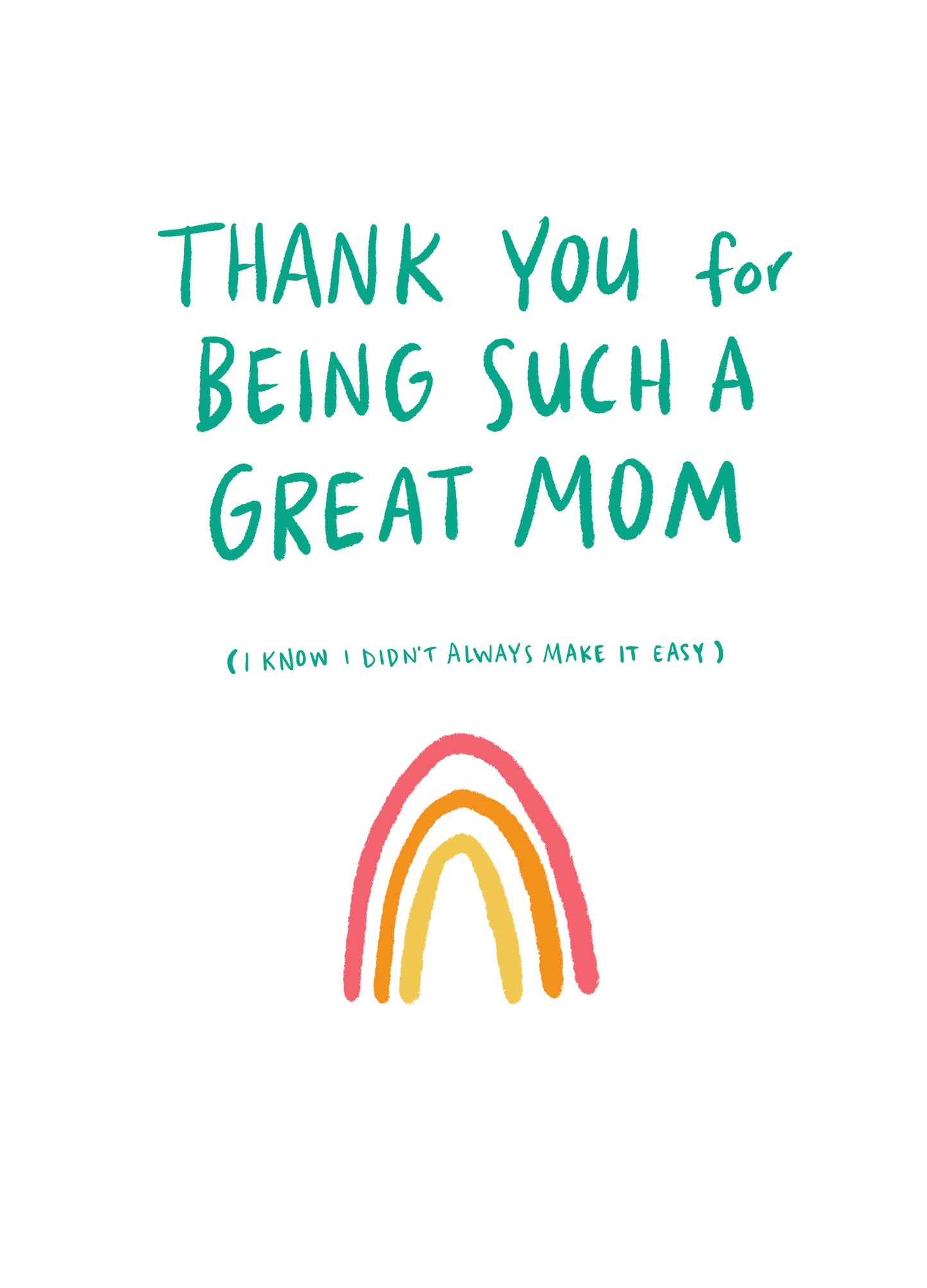 Great Mom Rainbow Greeting Card image 0