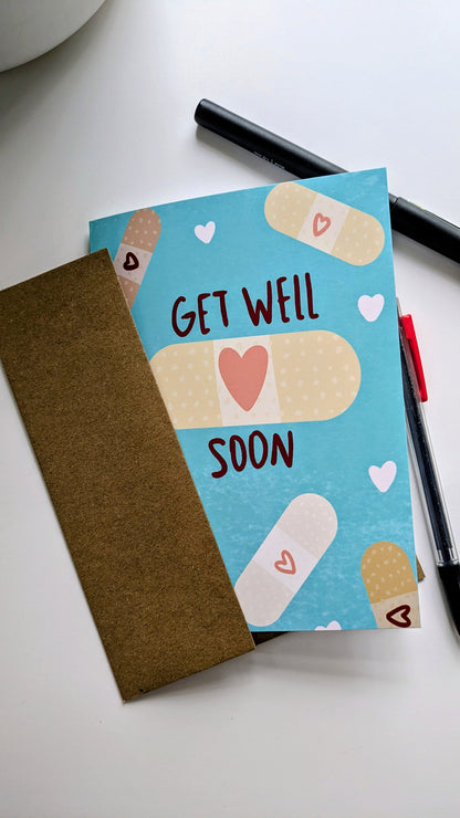 Get Well Soon Bandaid Card