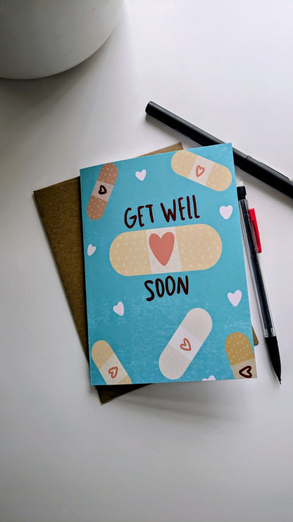 Get Well Soon Bandaid Card